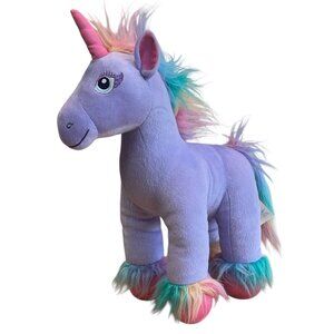 BUILD A BEAR Enchanted Unicorn Fairy Friend Plush Rainbow Mane Pink Horn 16"